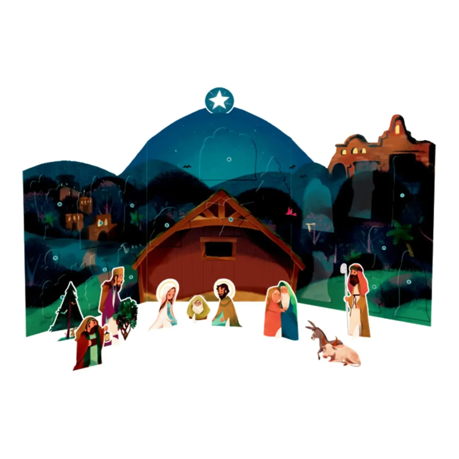 Aufstell-Adventskalender "Weihnachtskrippe"