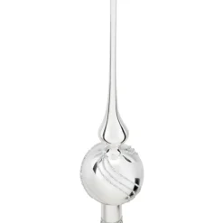 Baumspitze Silber Mit Glitterdekor