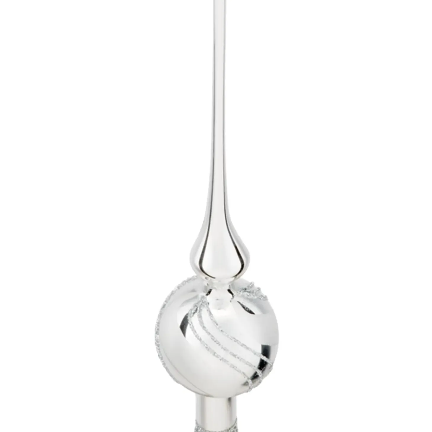 Baumspitze Silber Mit Glitterdekor