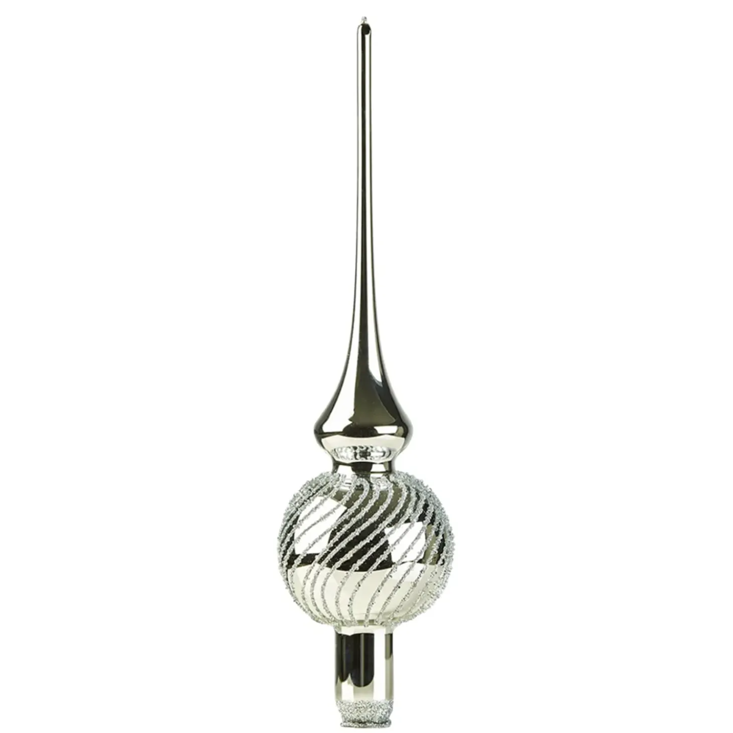Baumspitze Silber Mit Silber Spiraldekor