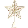 Baumspitze Stern Mit Bunten Perlen, Gold