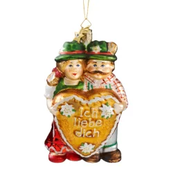 Bayrisches Paar Mit Lebkuchenherz