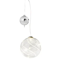 Beleuchtete Kugel Mit Streifen, 7,5 Cm