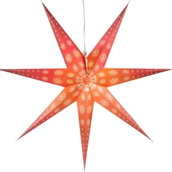 Beleuchteter Papierstern Zum Aufhangen, Rot, 78 Cm
