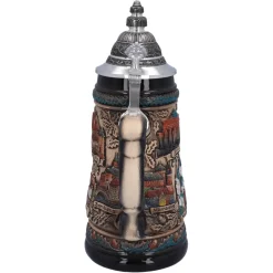 Bierkrug Mit Zinndeckel 