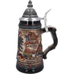 Bierkrug Mit Zinndeckel 