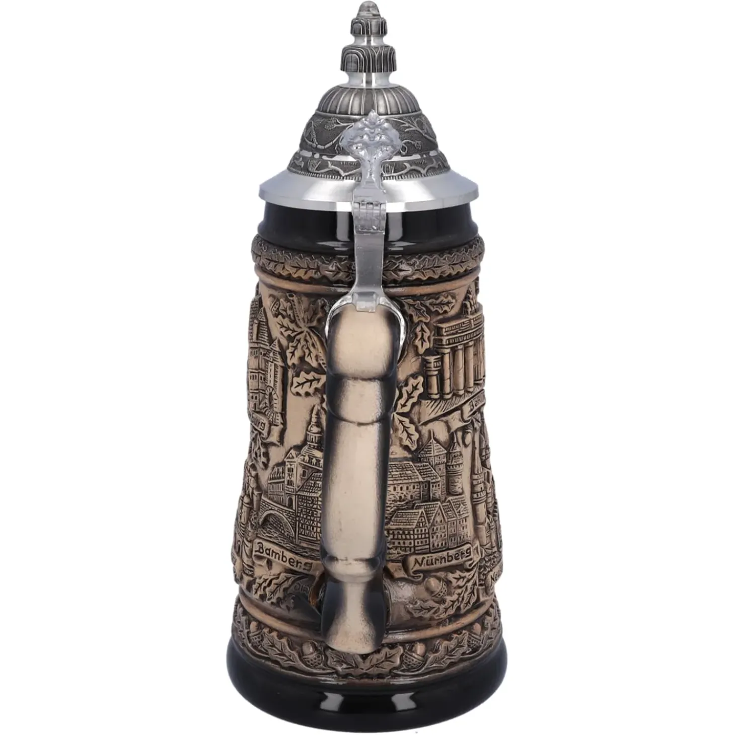 Bierkrug Mit Zinndeckel "Deutschland", Natur, 0,5L