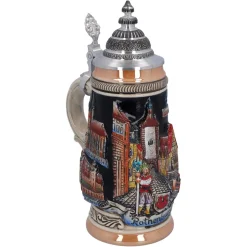 Bierkrug Mit Zinndeckel 