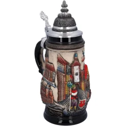 Bierkrug Mit Zinndeckel 