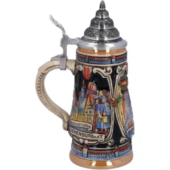 Bierkrug Mit Zinndeckel 