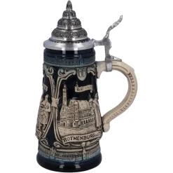 Bierkrug Mit Zinndeckel 