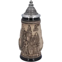 Bierkrug Mit Zinndeckel "Rothenburg", 0,25 Liter