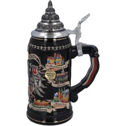 Bierkrug Mit Zinndeckel 