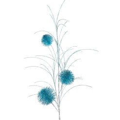 Dekozweig Mit Bommel, Turkis