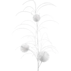 Dekozweig Mit Bommel, Weis