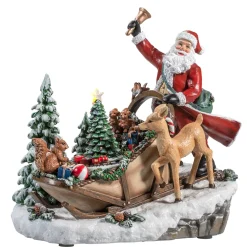 Geschenkeschlitten Mit Tieren, Spieldose