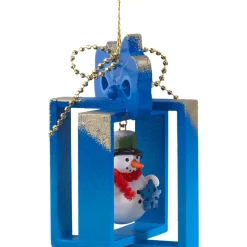 Geschenkpackchen Mit Schneemann, Blau