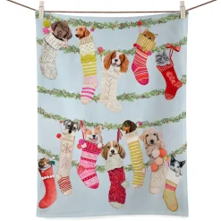 Geschirrtuch Hunde In Strumpfen