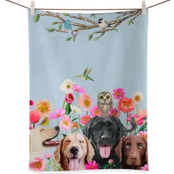 Geschirrtuch Hunde Und Vogel