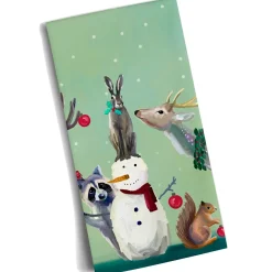 Geschirrtuch Schneemann Mit Waldtieren