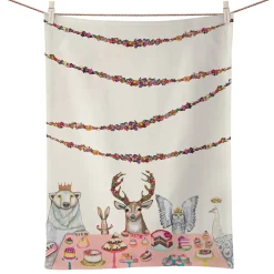 Geschirrtuch Tiere Am Kuchenbuffet