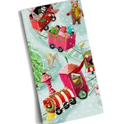 Geschirrtuch Winterzug Mit Tieren