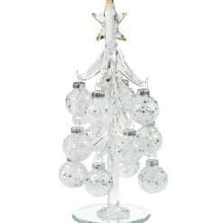 Glasbaum Mit Weisen Kugeln, 20Cm