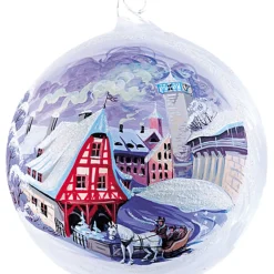 Glaskugel "Alte Schmiede" Rothenburg Im Winter, 10Cm