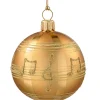 Glaskugel Gold Mit Noten, 8 Cm