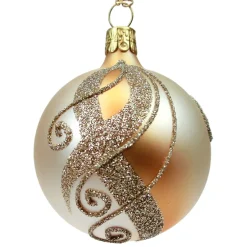 Glaskugel Gold Mit Verzierung, 6 Cm