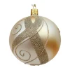 Glaskugel Gold Mit Verzierung, 10 Cm