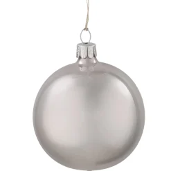 Glaskugel Grau, Glanzend, 7 Cm