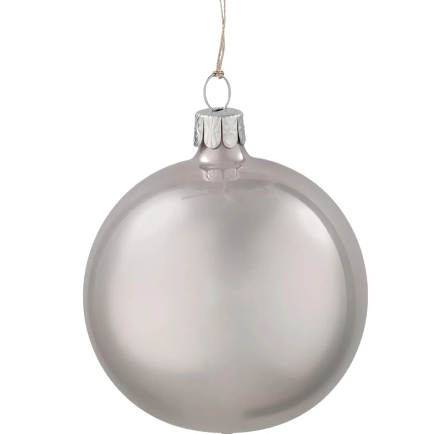 Glaskugel Grau, Glanzend, 7 Cm