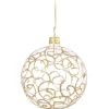 Glaskugel Klar Mit Goldschnorkeln, 6 Cm