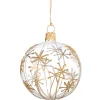Glaskugel Klar Mit Goldsternen, 7 Cm