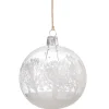 Glaskugel Klar Mit Verschneiten Baumen, 8 Cm