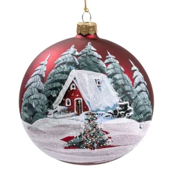 Glaskugel Rot Matt Winterhaus, 10 Cm