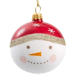 Glaskugel Schneemann, 7 Cm