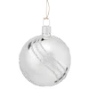 Glaskugel Silber Mit Glitterdekor, 6 Cm
