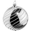 Glaskugel Silber Mit Silber Spiraldekor, 10 Cm