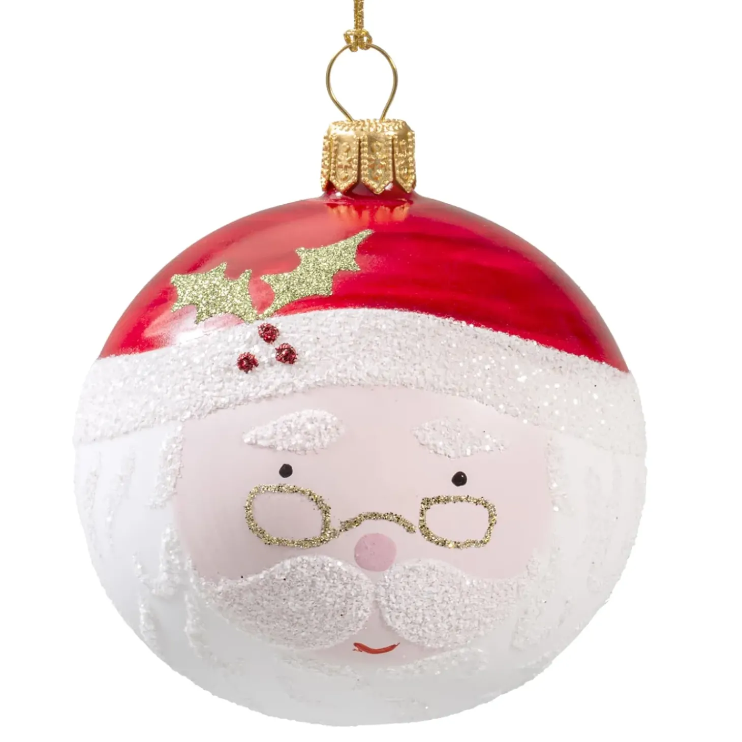 Glaskugel Weihnachtsmann, 7 Cm