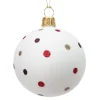 Glaskugel Weis Matt Mit Glitzerpunkten, 6 Cm