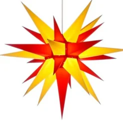 Herrnhuter Papierstern, Rot/Gelb, 60Cm