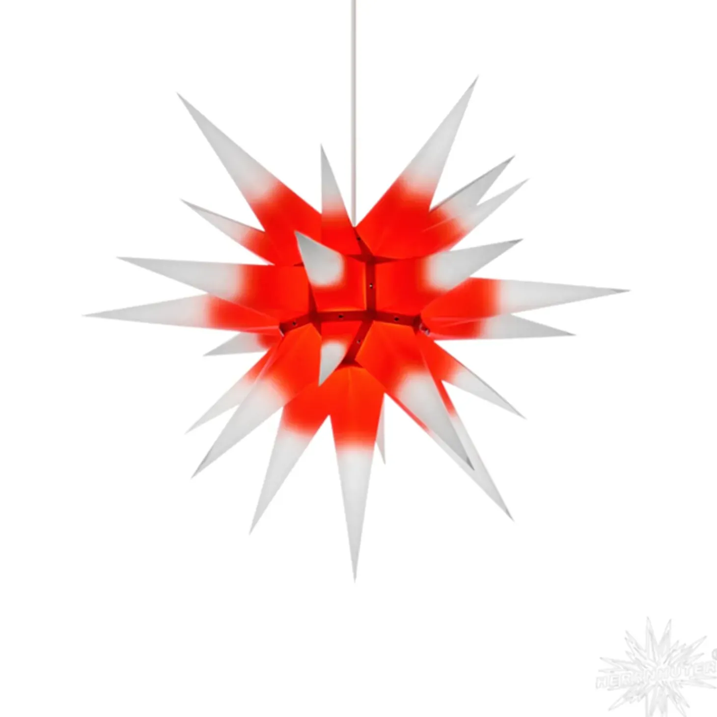 Herrnhuter Papierstern, Rot/Weis, 60Cm
