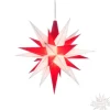 Herrnhuter Papierstern, Weis/Rot, 40Cm