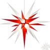 Herrnhuter Papierstern, Weis/Rot, 80Cm