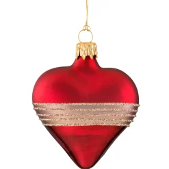 Herz Bordeaux Matt/Lack Mit Glitterband