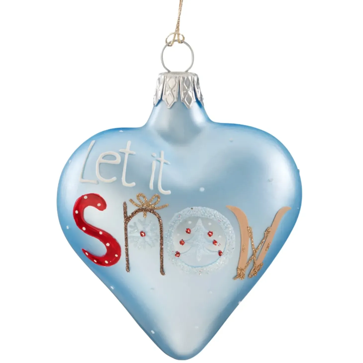 Herz Hellblau "Let It Snow", 7 Cm