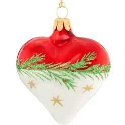 Herz Rot-Weis Mit Zweig Und Sternchen