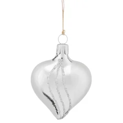 Herz Silber Mit Glitterdekor